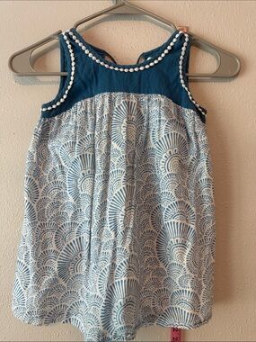 Lali Blue Printed Cotton Girls' Casual Dress